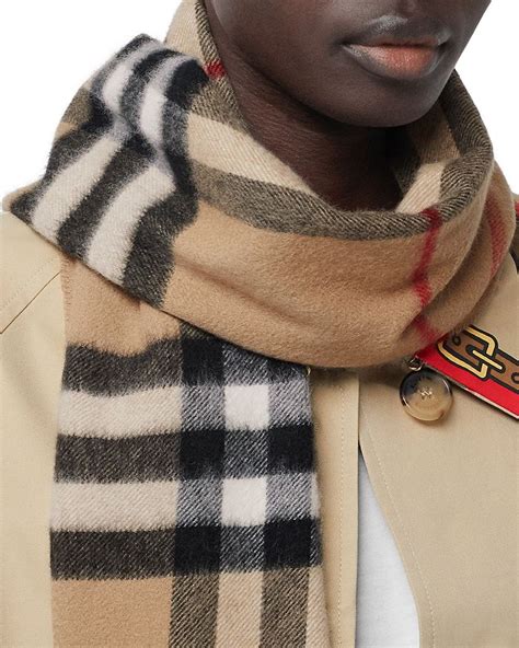 burberry giant check cashmere scarf camel|Burberry classic check cashmere scarf.